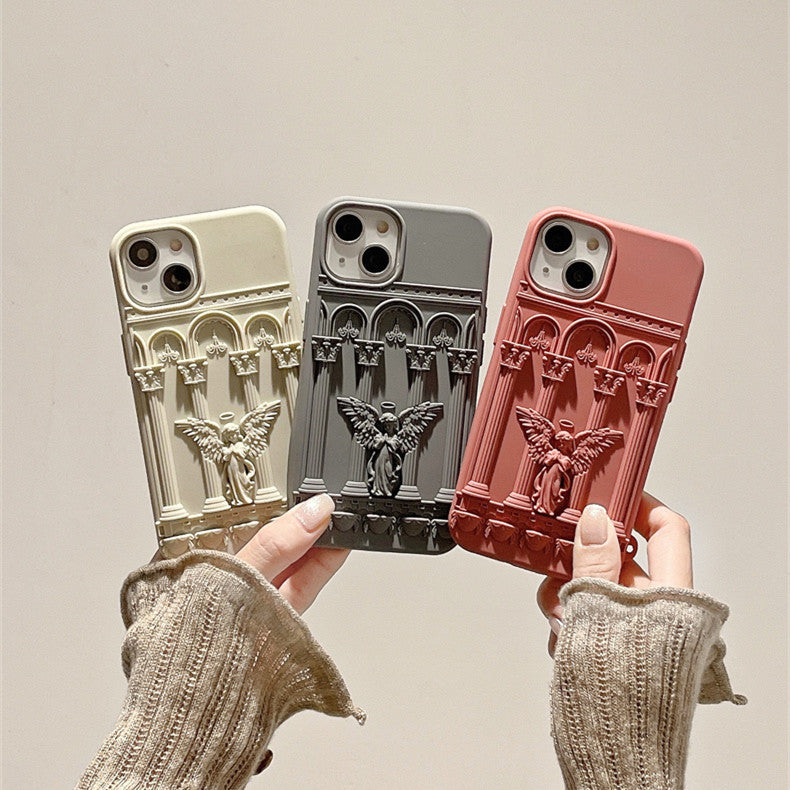 Étheria – 3D Angel Silicone Case (Retro French Aesthetic)