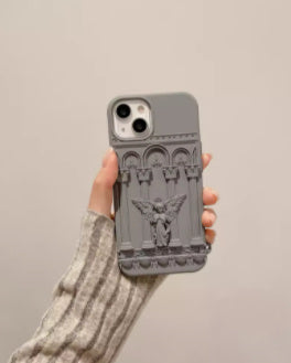 Étheria – 3D Angel Silicone Case (Retro French Aesthetic)