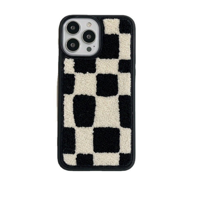 Gridline – Funda de Silicona con Diseño de Cuadros Blanco y Negro