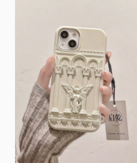 Étheria – 3D Angel Silicone Case (Retro French Aesthetic)