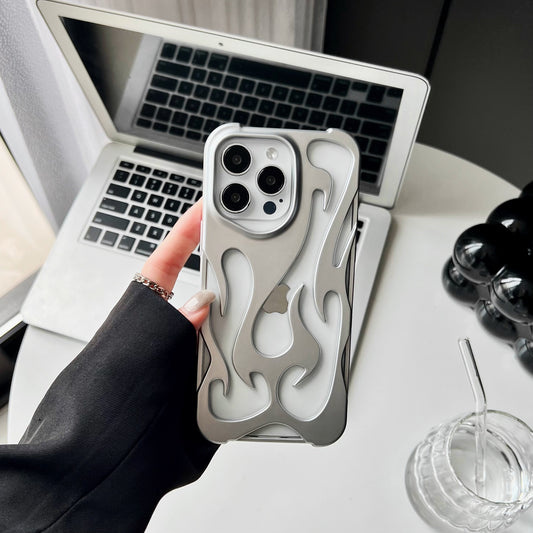 FlameShell – Electroplated TPU phone case with flame pattern