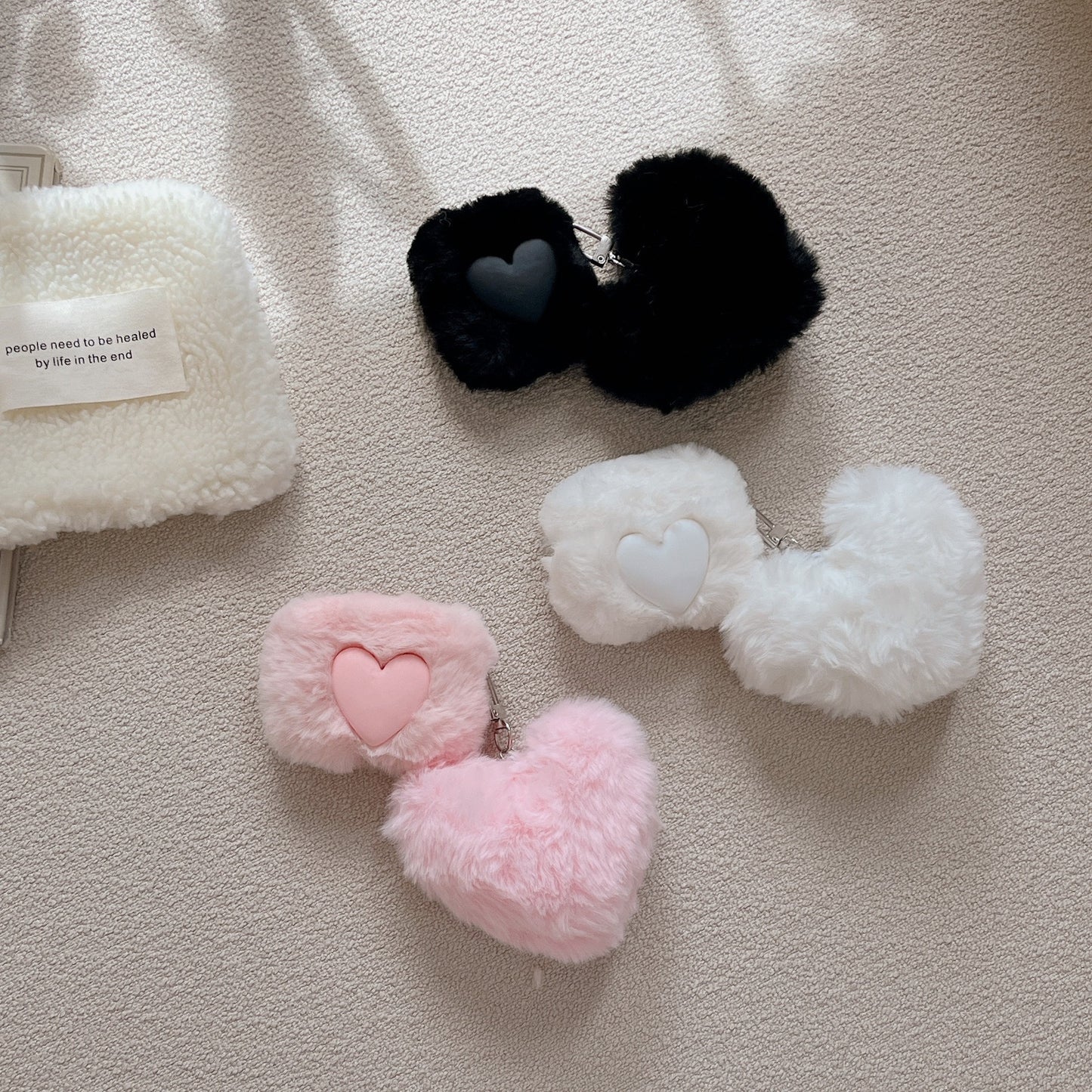 HeartFluff – Soft Plush Heart AirPods Case with Pendant