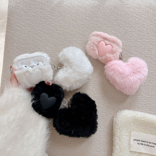 HeartFluff – Soft Plush Heart AirPods Case with Pendant